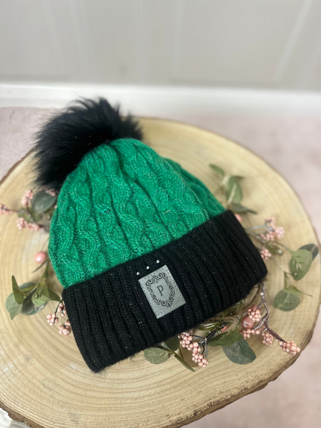 Perfect Two Tone Fleece Lined Hat Green