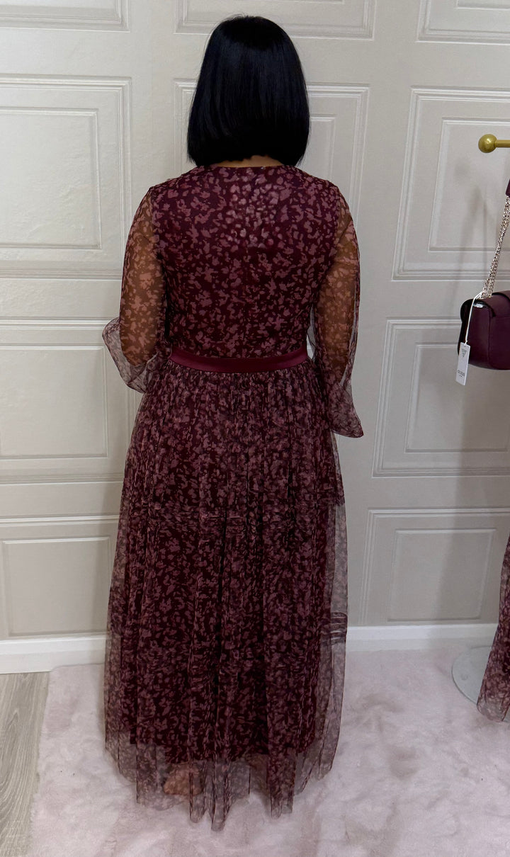 Goa Goa Fortune Burgundy Flower Print Dress