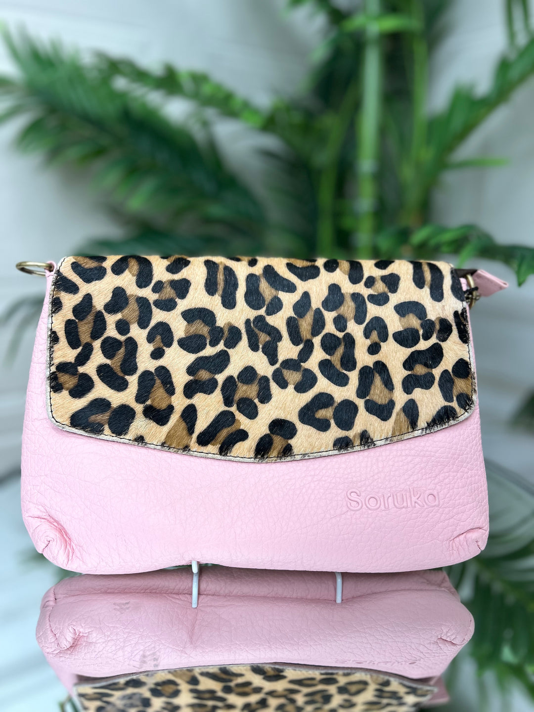 Soruka (81165) Leopard Print Clutch with Detachable Strap