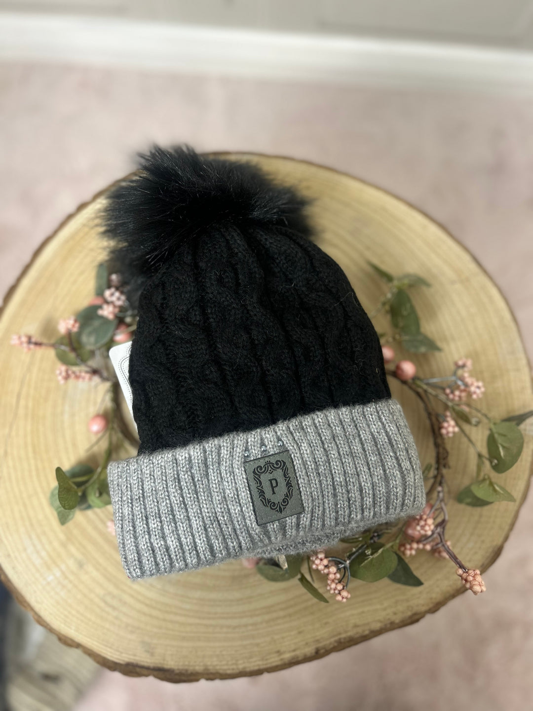 Perfect Two Tone Fleece Lined Hat Black