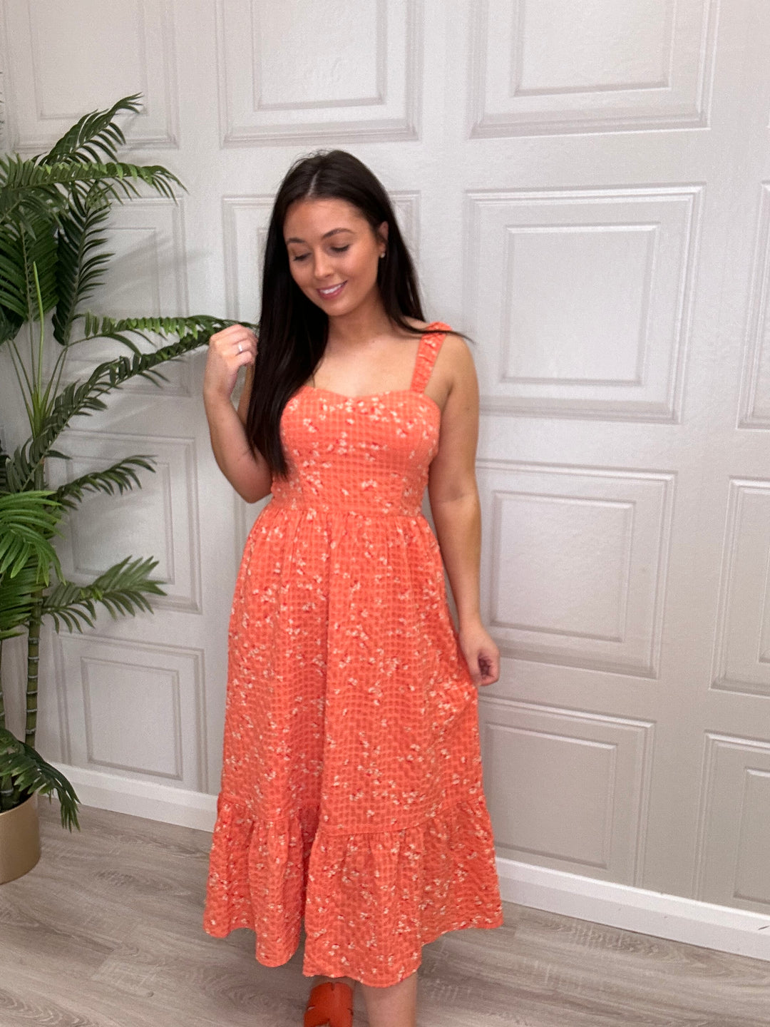 French Connection Erin Gretta Coral Flower Dress