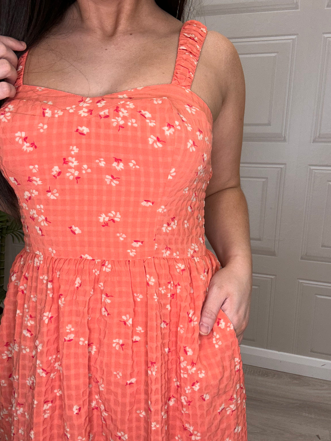 French Connection Erin Gretta Coral Flower Dress