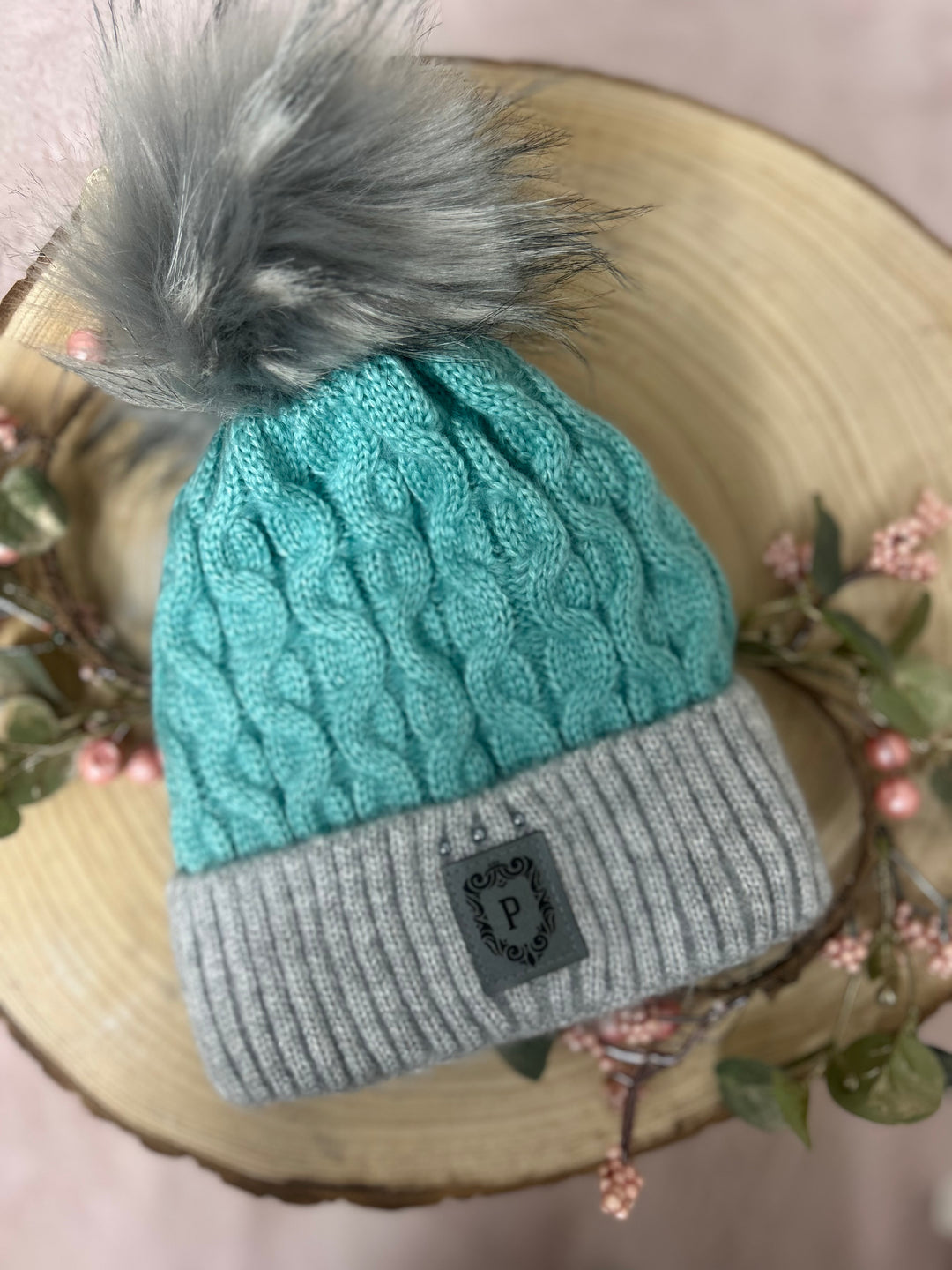 Perfect Two Tone Fleece Lined Hat Turquoise
