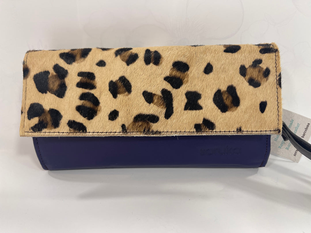 Soruka Purple Leopard Leather Smart Wallet