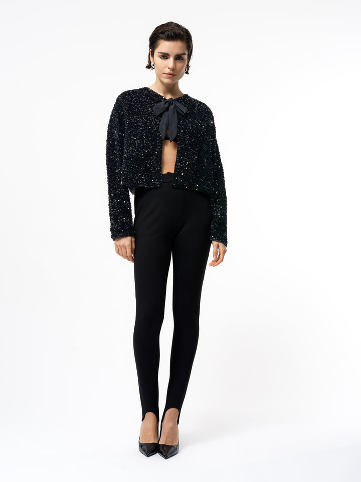 French Connection Monet Sequin Cropped Jacket Cardigan