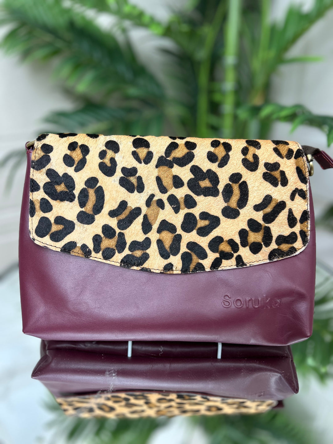 Soruka (81165) Leopard Print Clutch with Detachable Strap