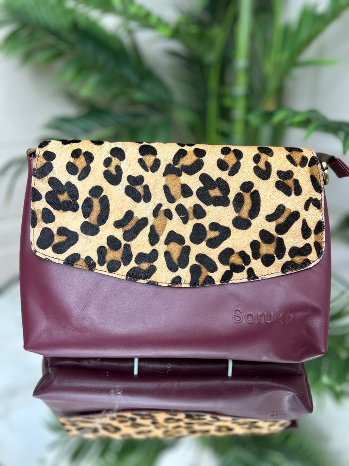 Soruka (81165) Leopard Print Clutch with Detachable Strap