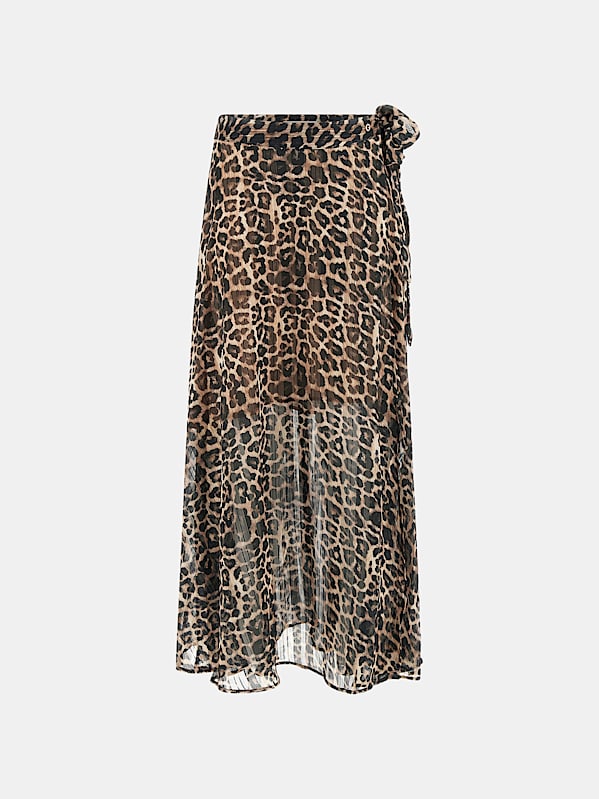 Guess Romana Leopard Wrap Skirt