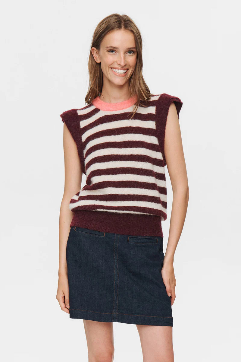 Numph Nuciara Riette Stripe Vest Wine Tasting