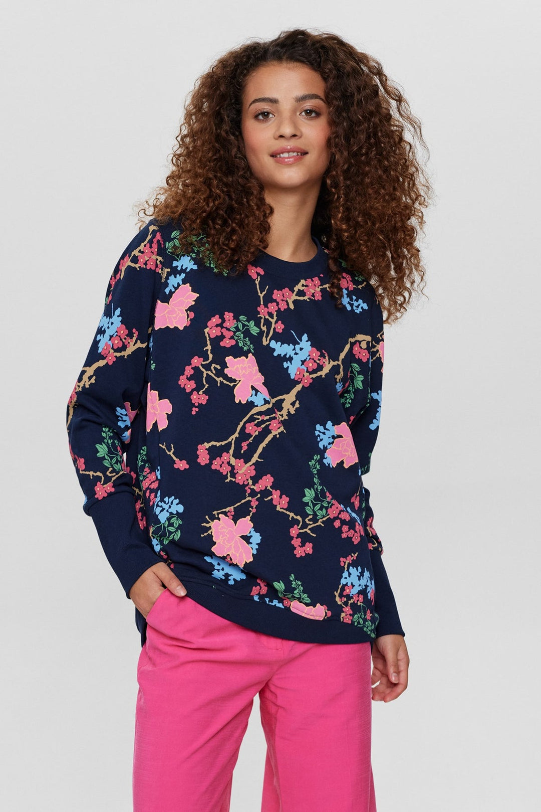 Numph Nunikola Dark Sapphire Flower Sweater