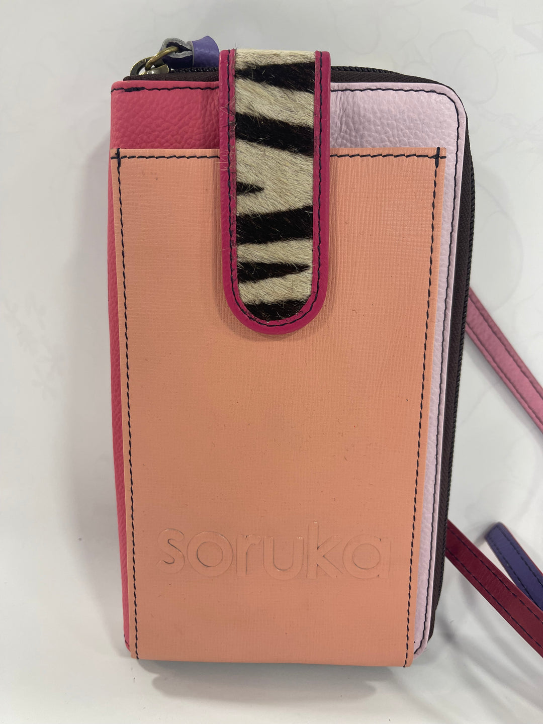 Soruka Pink/Purple Phone Crossbody Bag