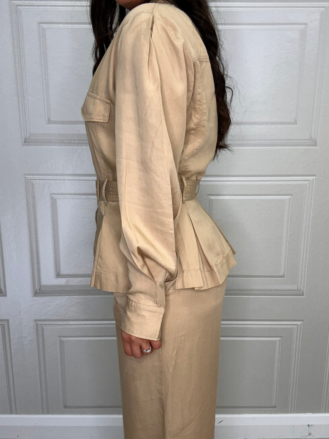 French Connection Elkie Biscotti Twill Belted Jacket