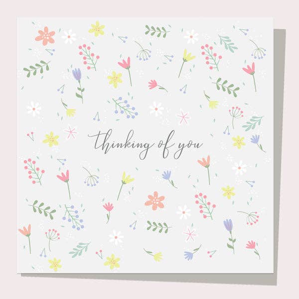 Thinking Of You Card - Scattered Flowers Thinking of You