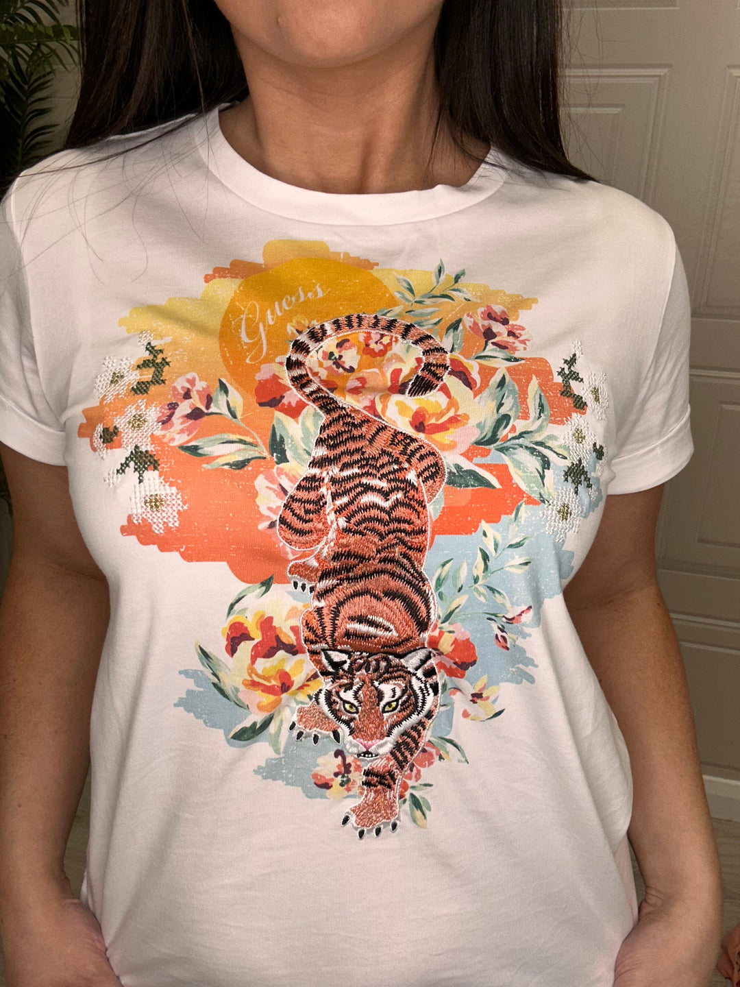 Guess Crouching Tiger White Tee