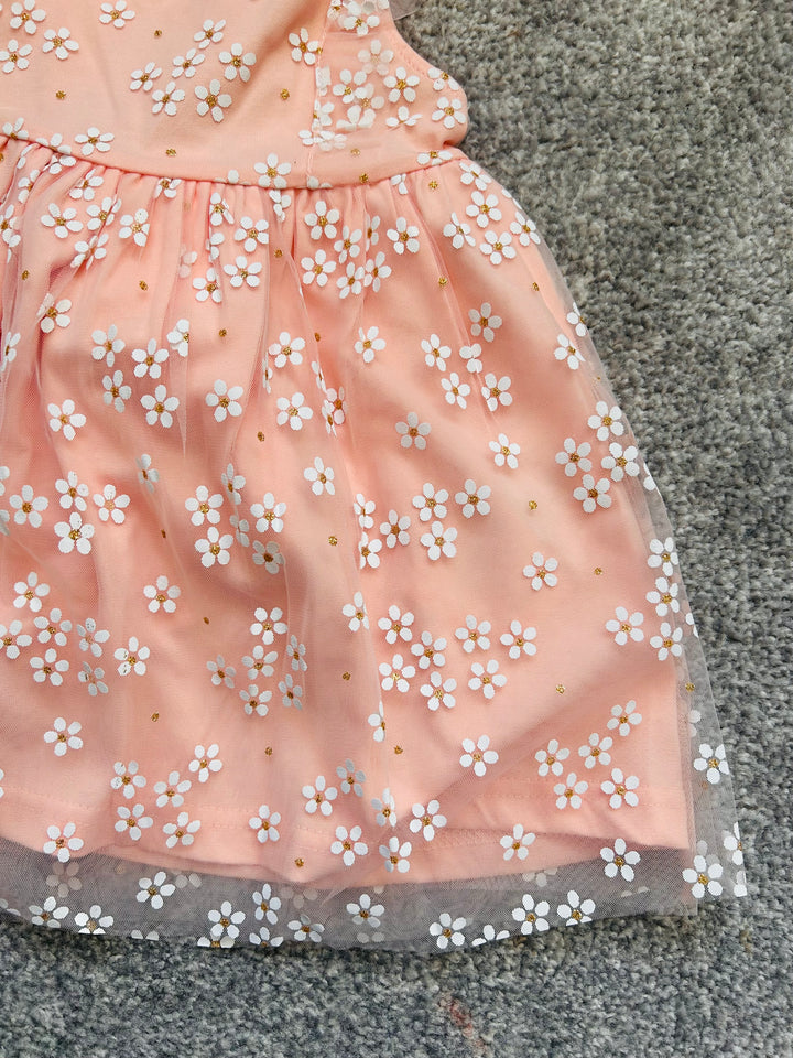 Losan Baby Peachy Pink Daisy Tulle Dress