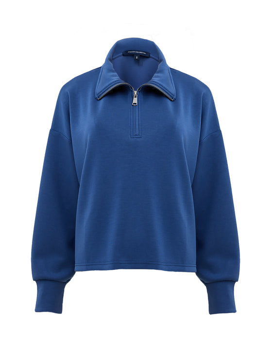 French Connection Wren Midnight Blue Half-Zip Sweater