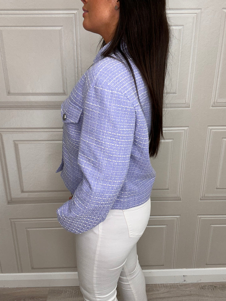 French Connection Bluebell & Classic Cream Boucle Jacket