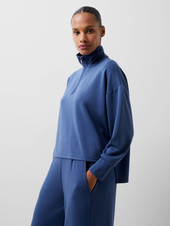 French Connection Wren Midnight Blue Half-Zip Sweater