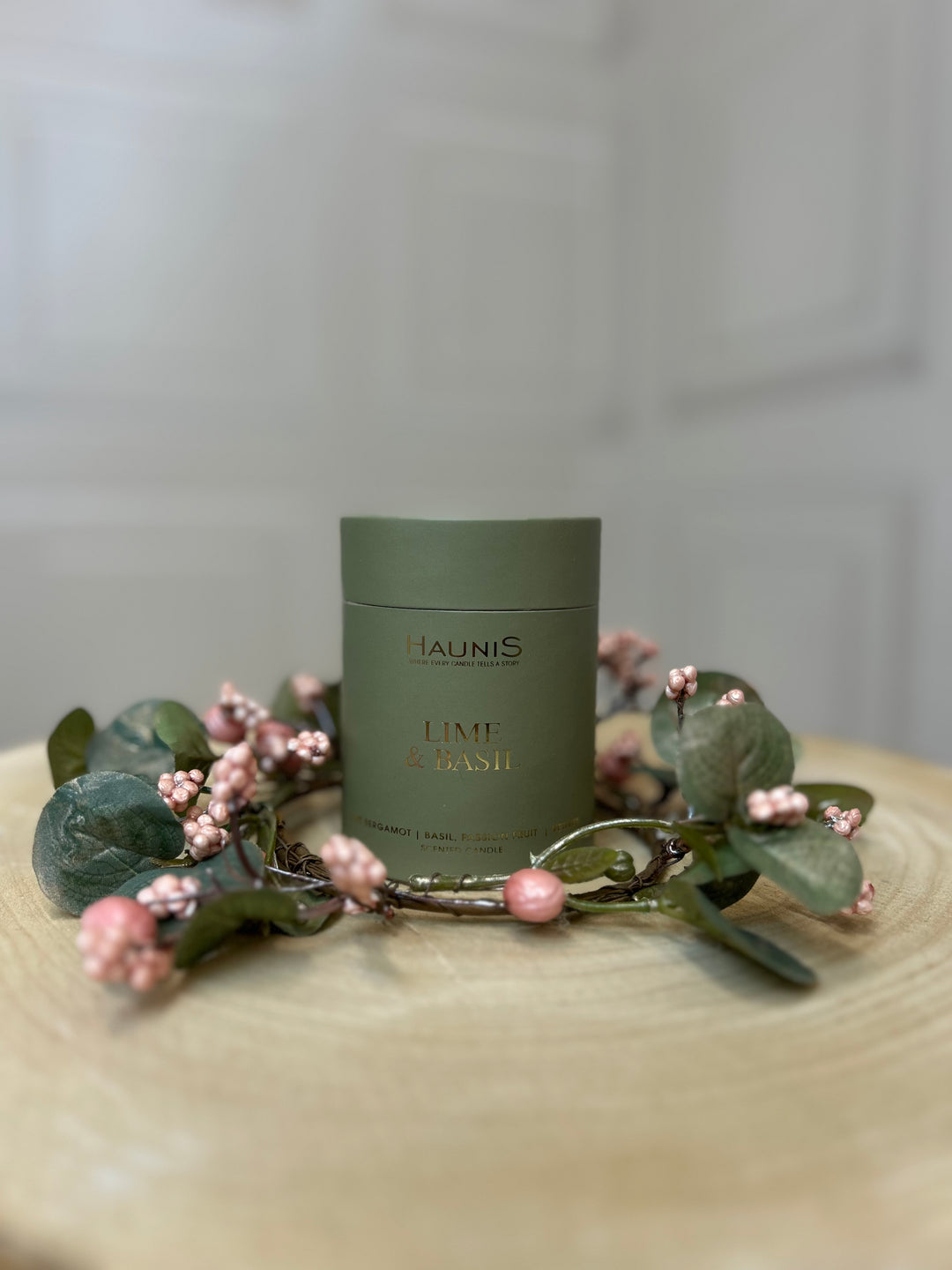 Haunis Lime & Basil Scented Candle 140G