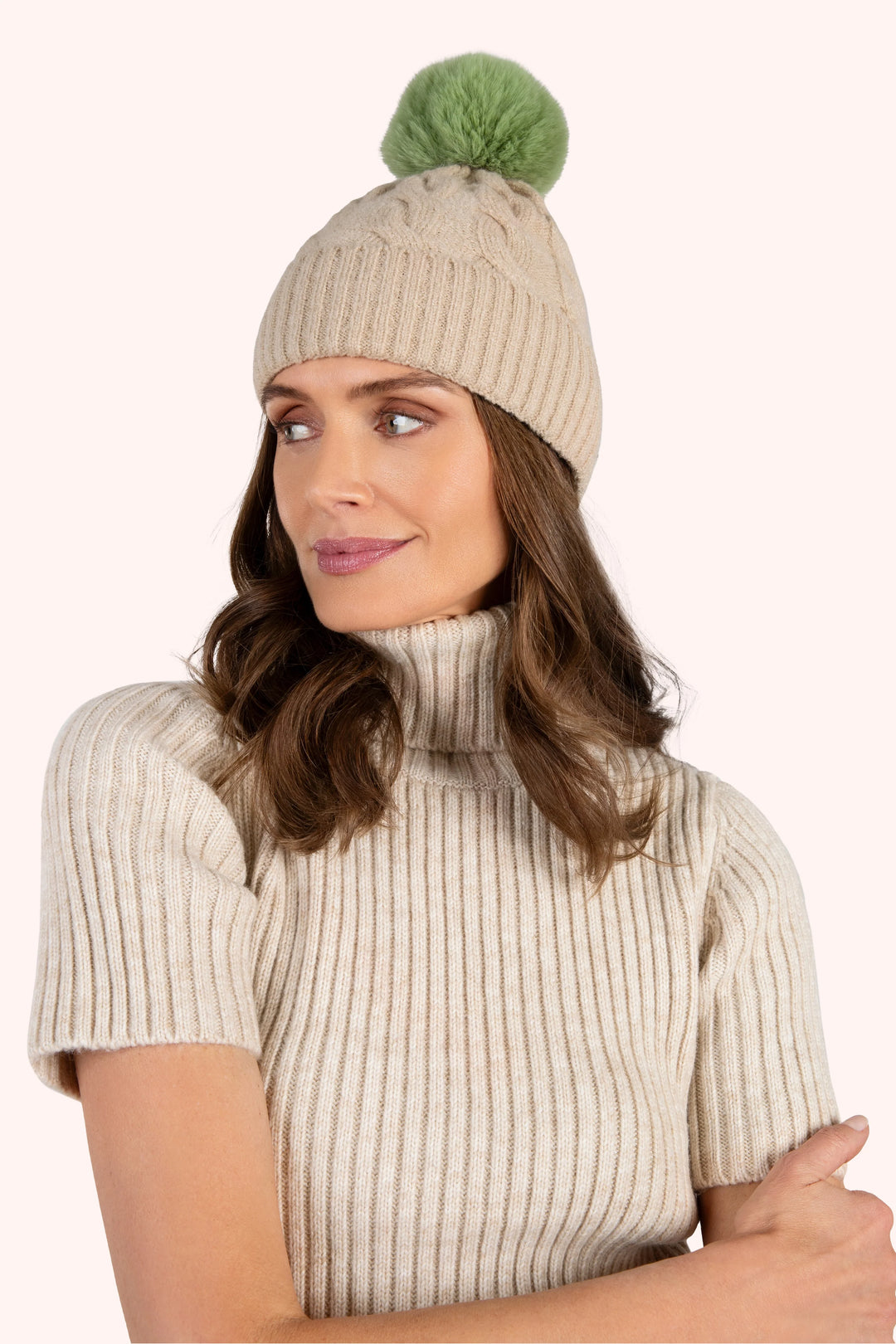 Powder Elise Cream/Sage Hat