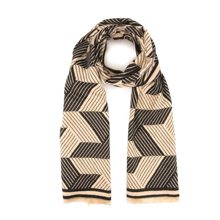 Elie Beaumont Black/Ivory Mosaic Scarf