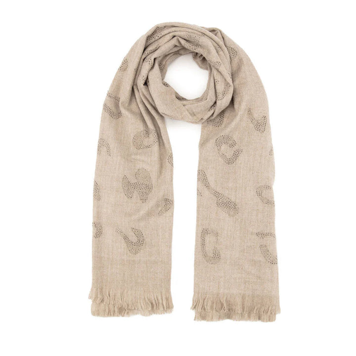 Elie Beaumont Elite Sand Leopard Diamond Scarf