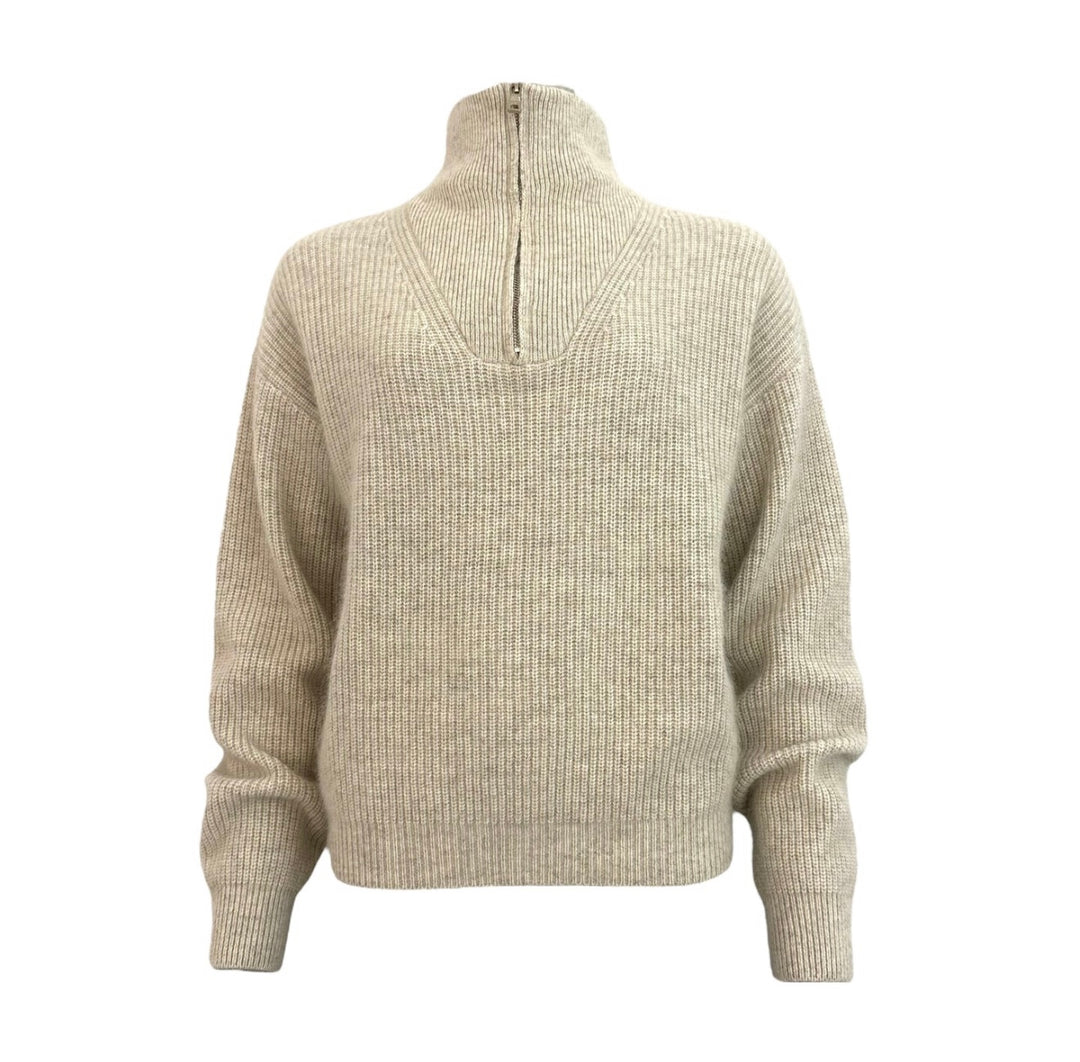 Twins Breckenridge Mottled Beige Long Sleeved Zipped Pullover