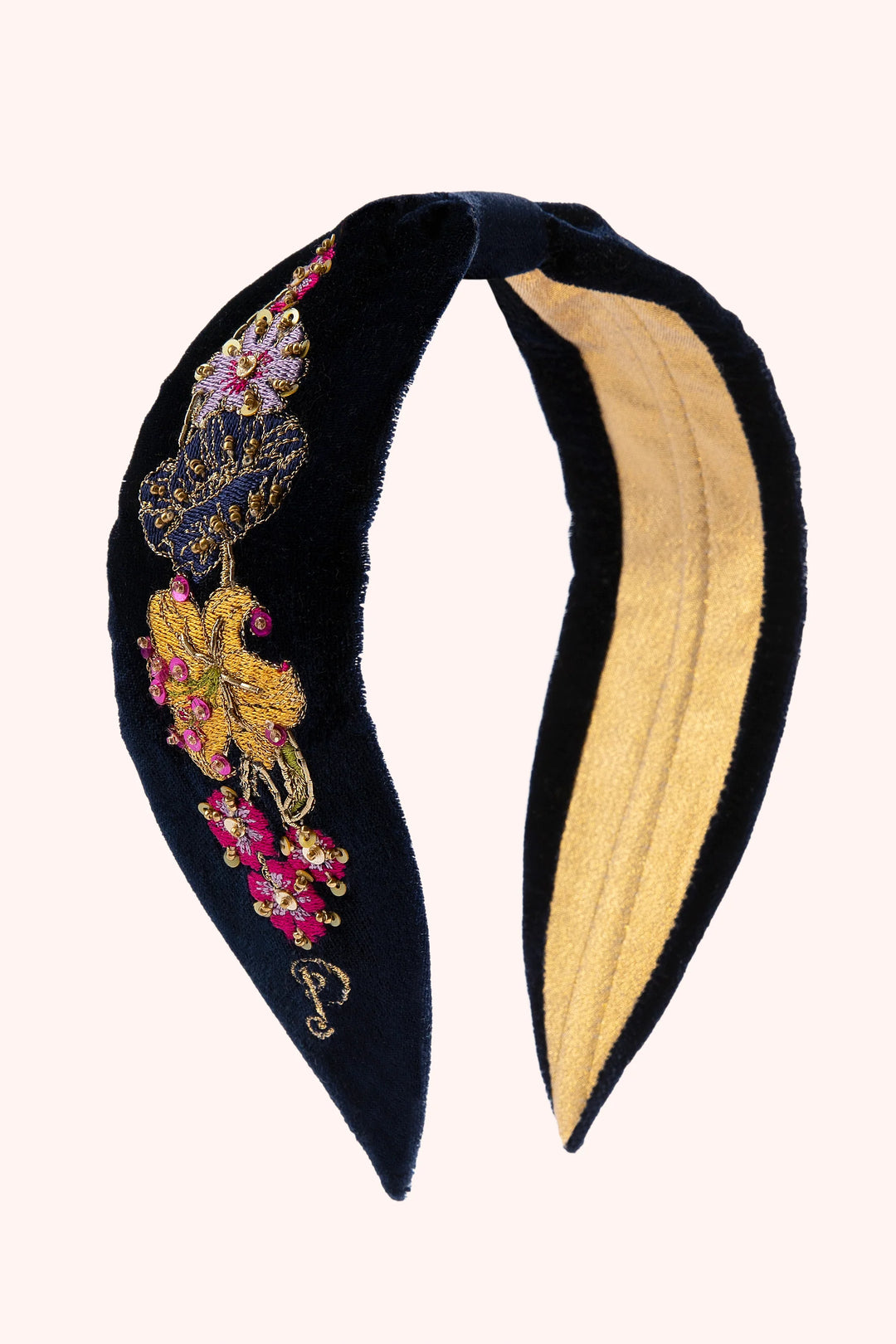 Powder Velvet Midnight Posy Headband