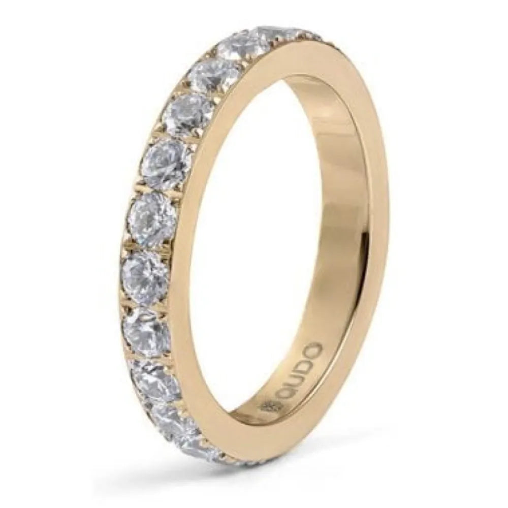 Qudo Spacer Eternity Ring Wide Gold