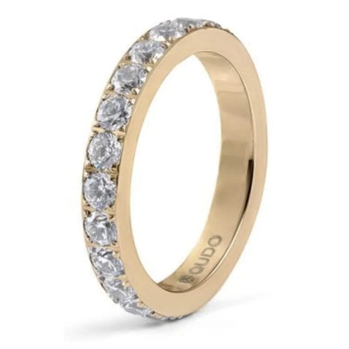 Qudo Spacer Eternity Ring Wide Gold