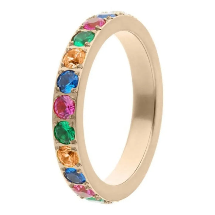 Qudo Spacer Eternity Ring Wide Multi
