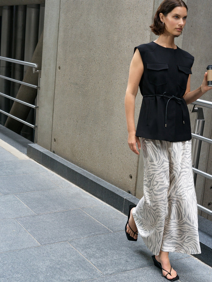 French Connection Clover Tie Waistcoat Black