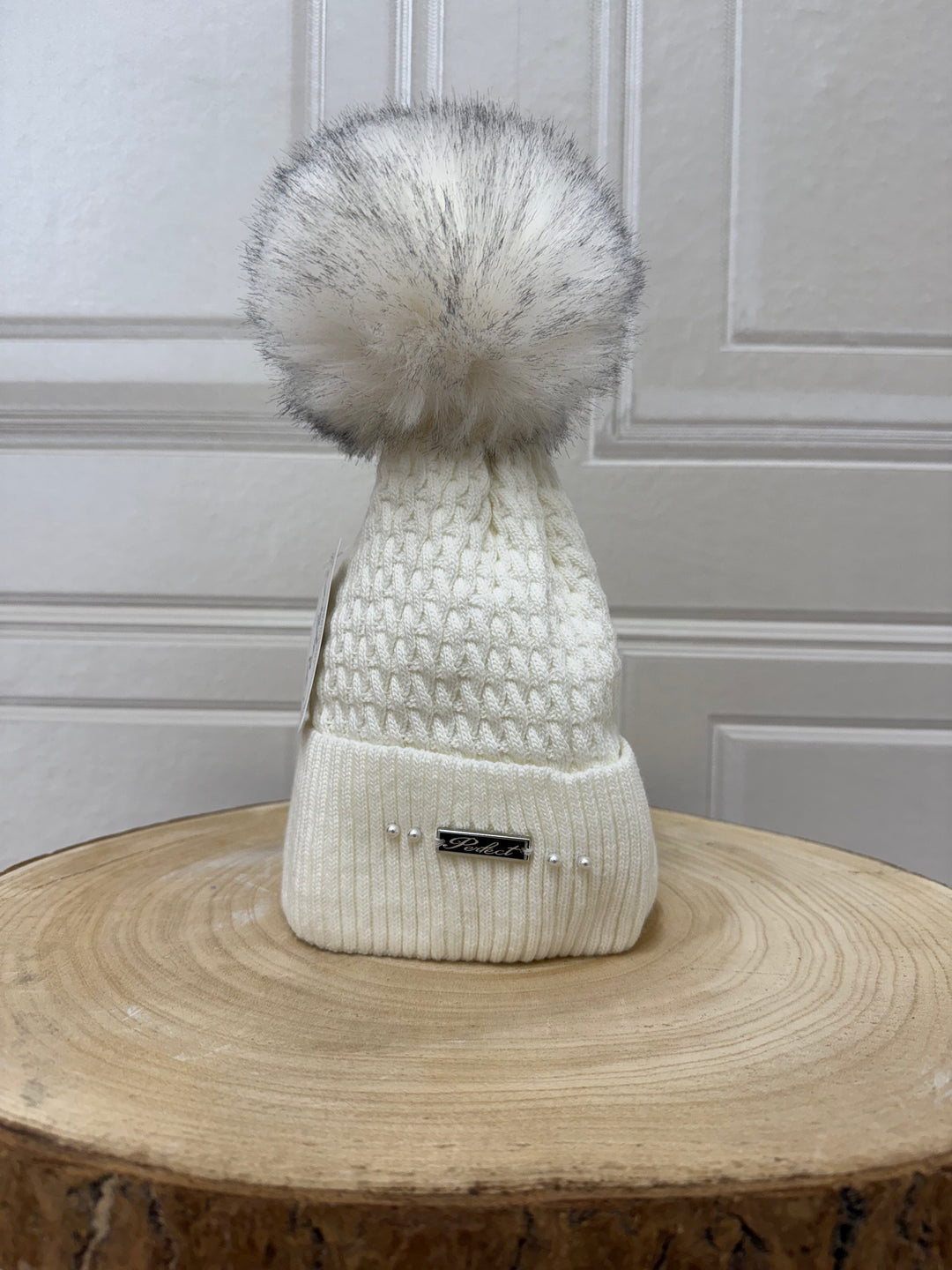 Perfect Fleeced Lined Pom Pom Hat Cream 1
