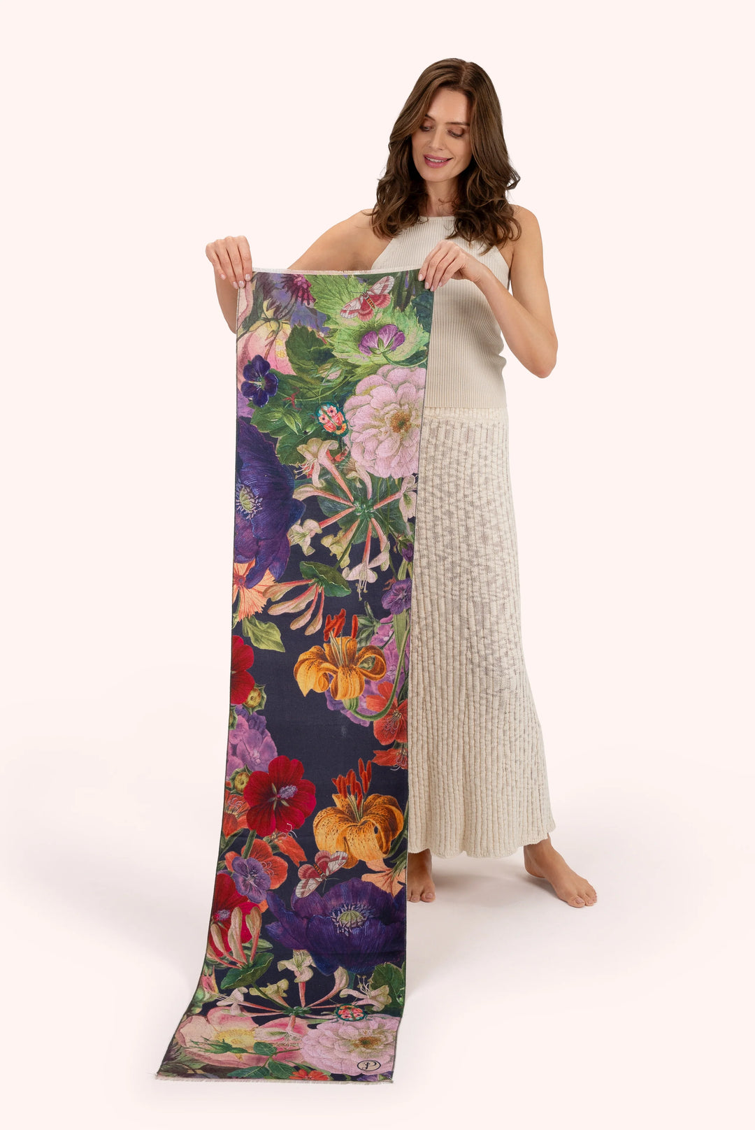 Powder Autumn Posy in Midnight Scarf