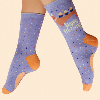 Powder Ladies Knitted Ankle Dog Birthday Socks