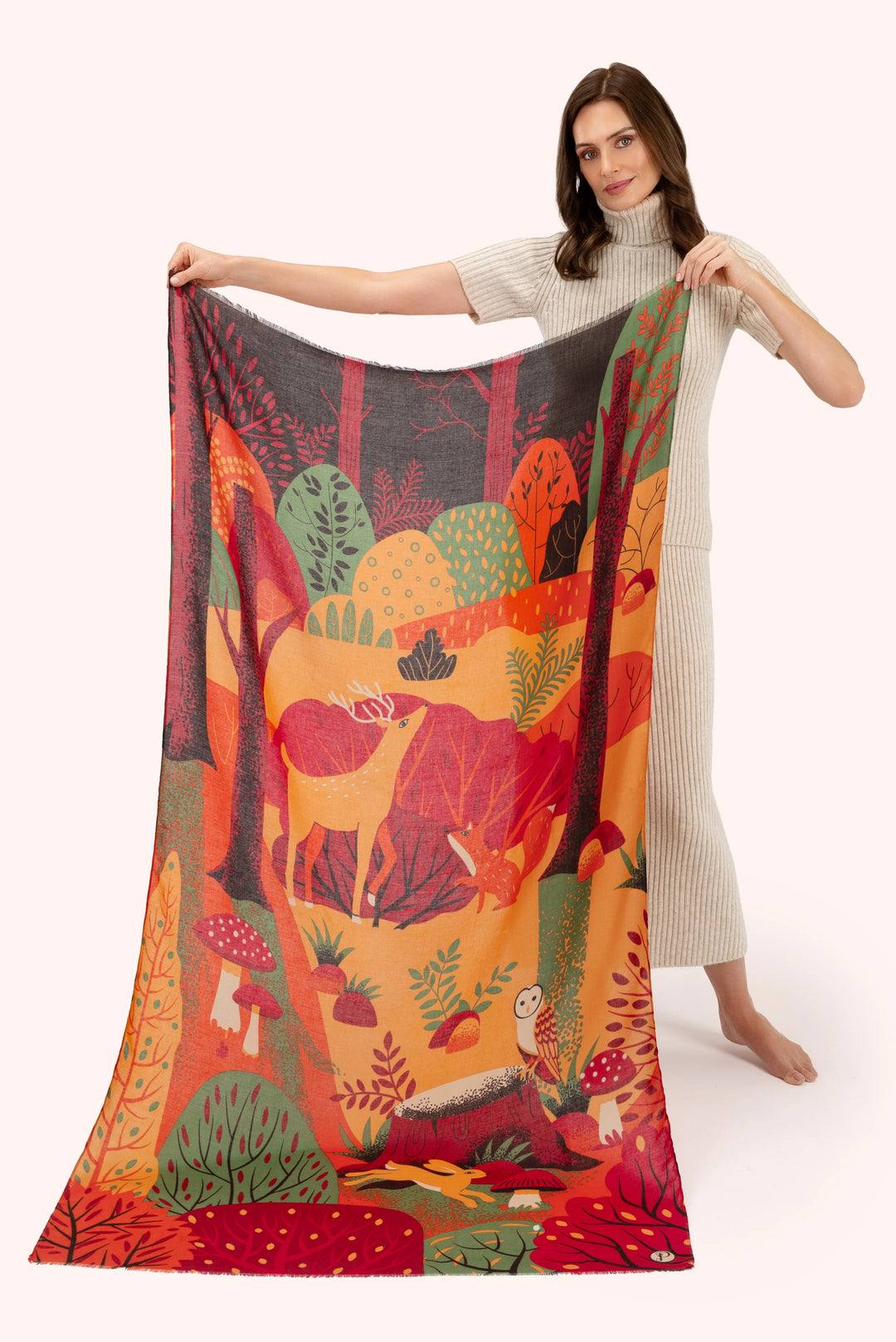 Powder Autumn Forest Friends Scarf