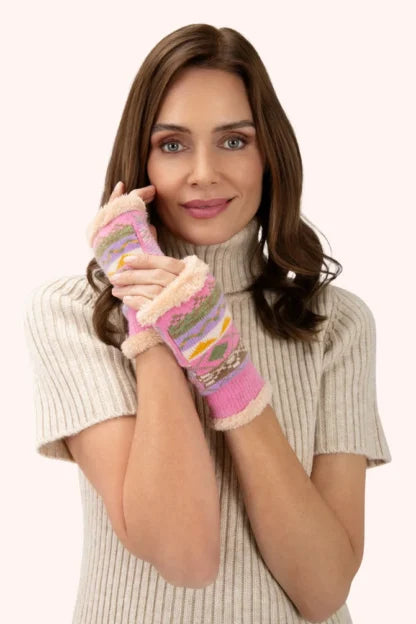 Powder Kayla Pastel Fair Isle Wrist Warmers