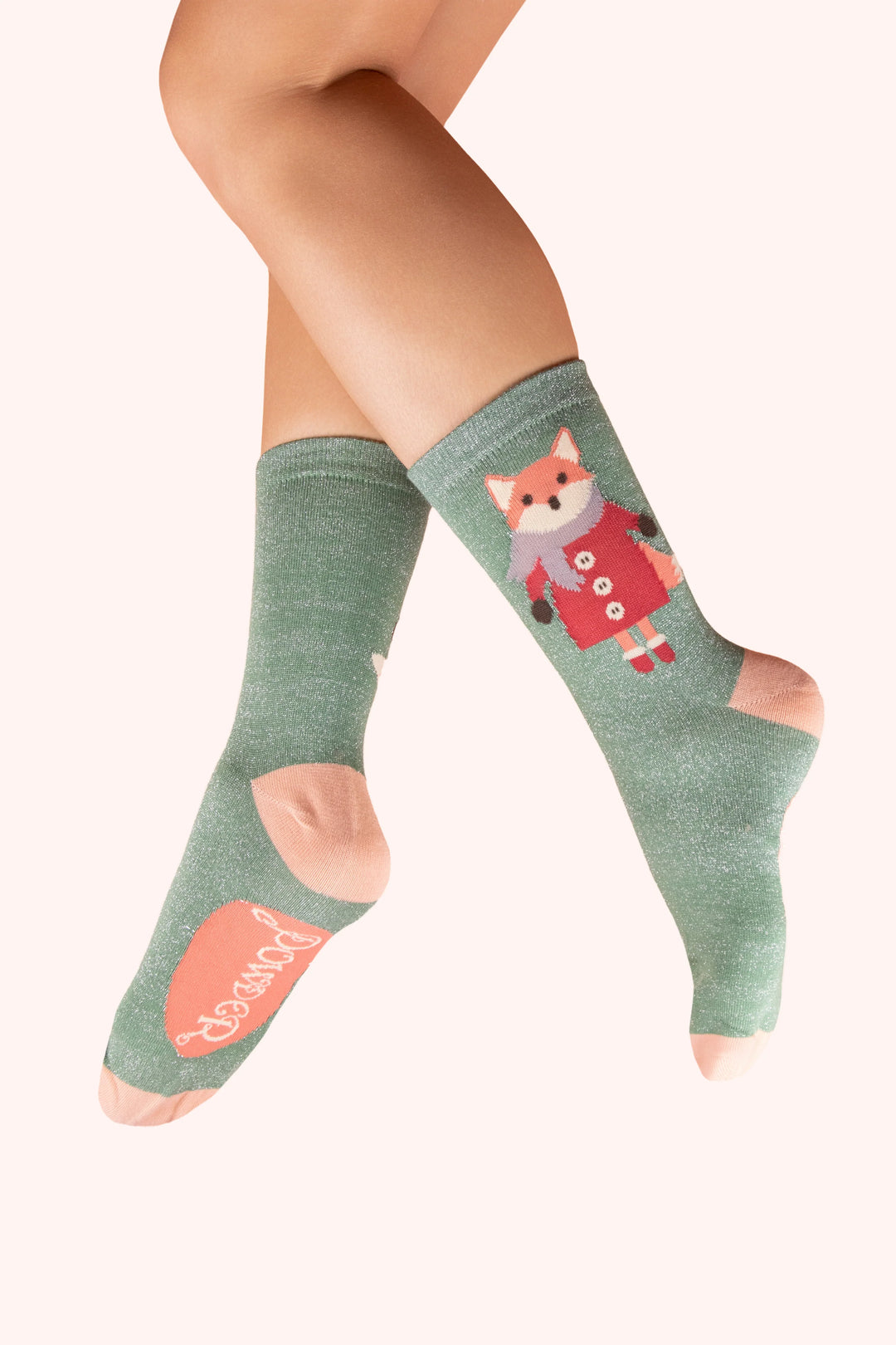 Powder Cosy Fox Glitter Ankle Socks