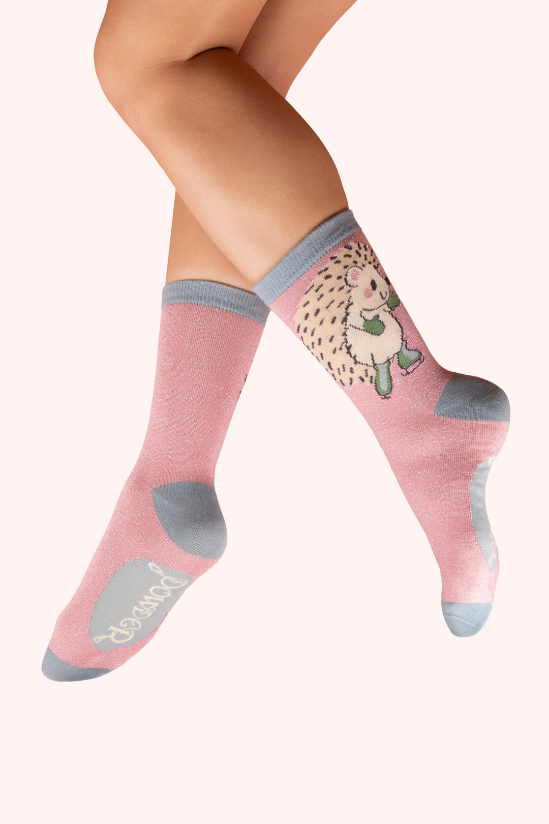 Powder Skating Hedgehog Glitter Ankle Socks