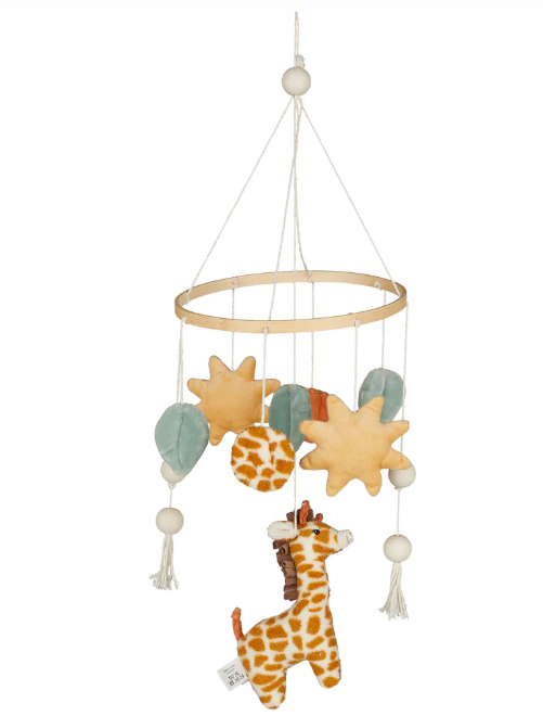 Sterntaler Deco-Moblie Safari With Wooden Ring and Soft Figures