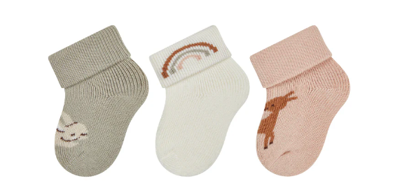 Sterntaler Newborn 3 Pack Fawn Socks Boxed