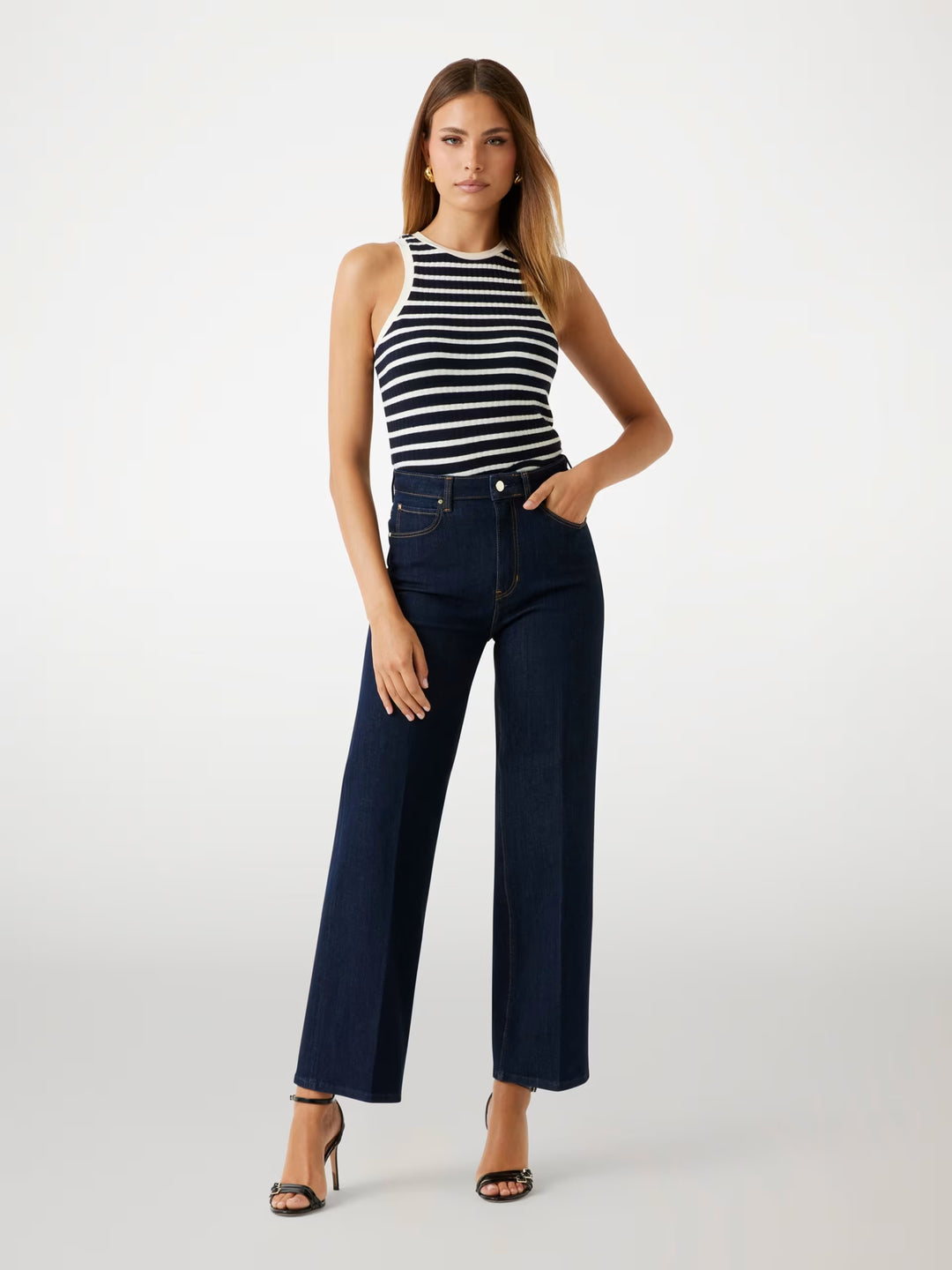Guess Bi-Stretch Wide Leg Dark Denim Jean
