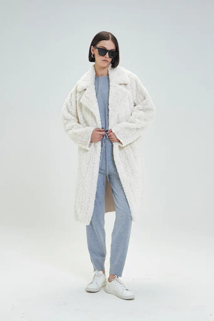 Goa Goa Partesa Natural Faux Fur Coat