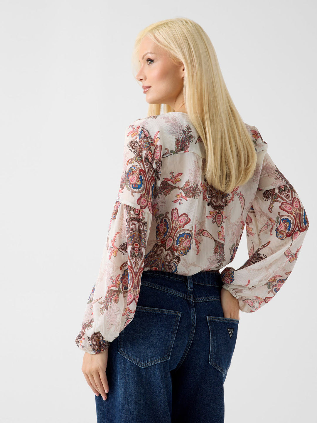 Guess Emy Ruffled Long Sleeve Top
