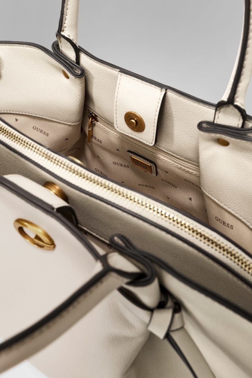Guess Allegra Bone Faux Leather Handbag