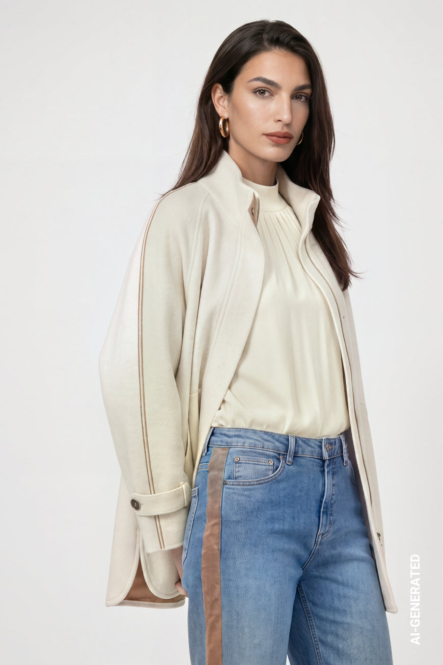Monari Doubleface Antique White Cardigan