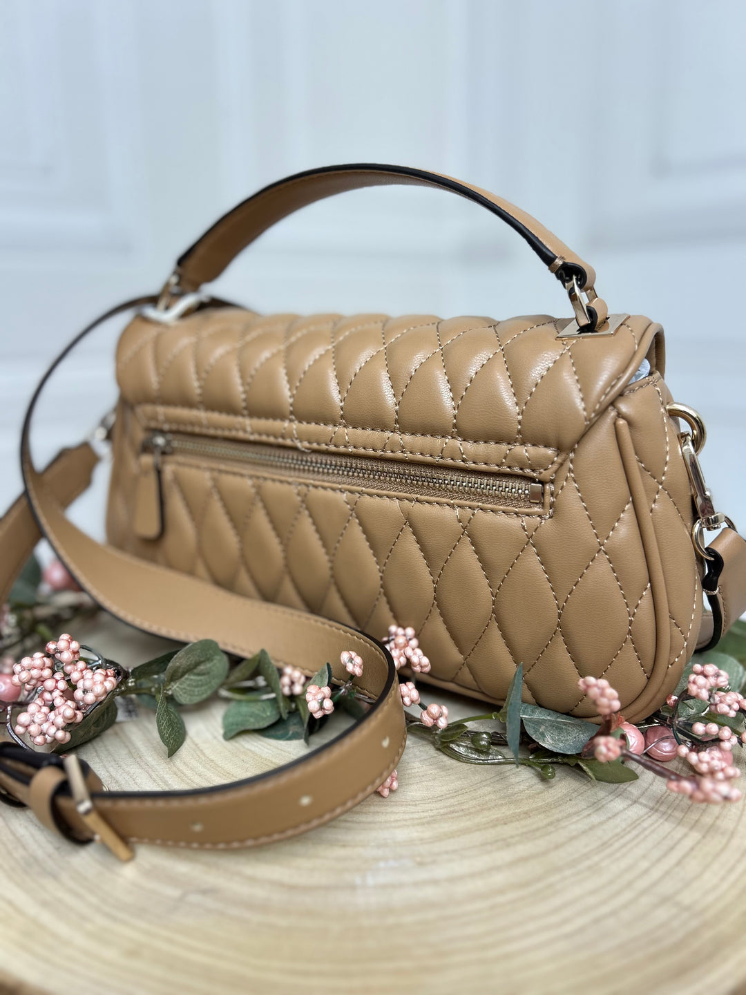 Guess Valla Beige Crossbody Bag