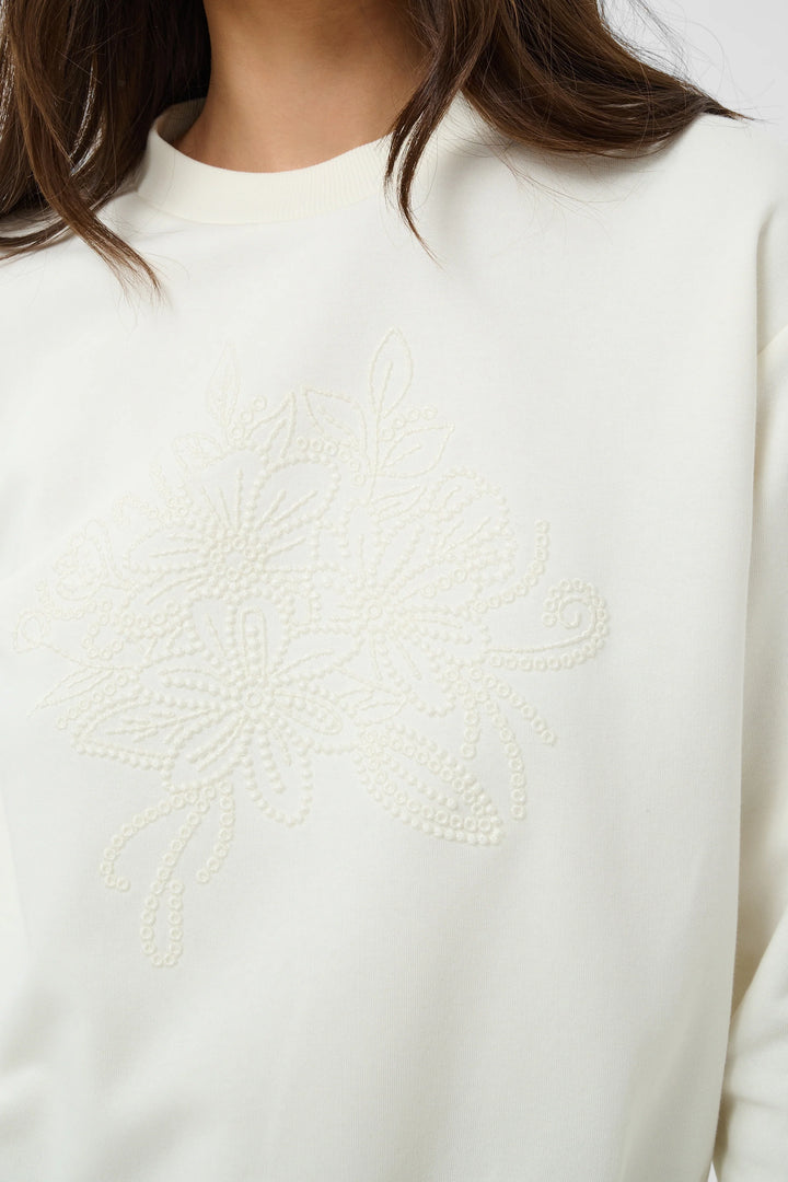 Kaffe Kadeliva Sweatshirt | Whisper White