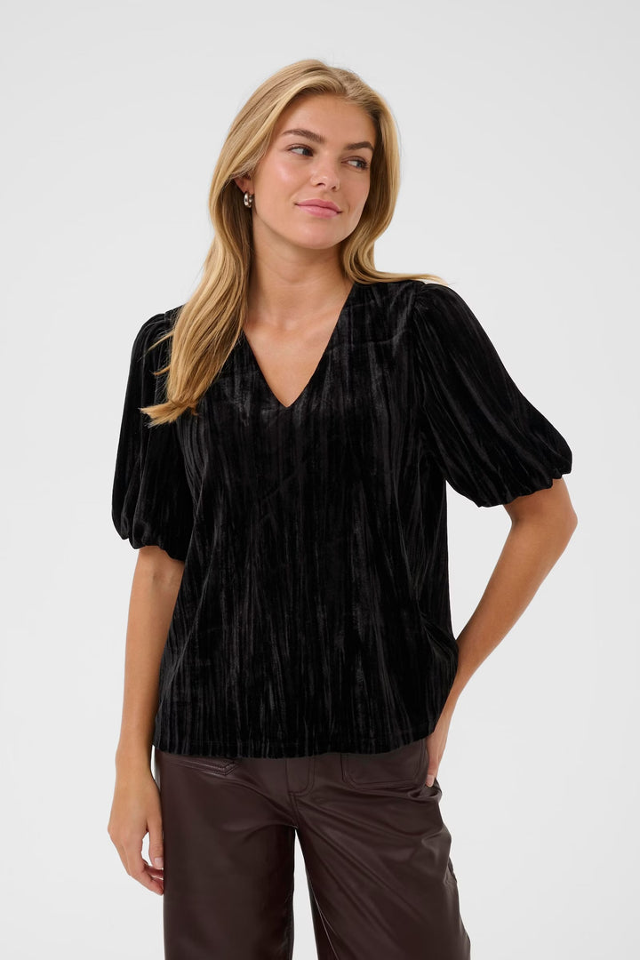 Kaffe Kaelva Deep Black Jersey Blouse