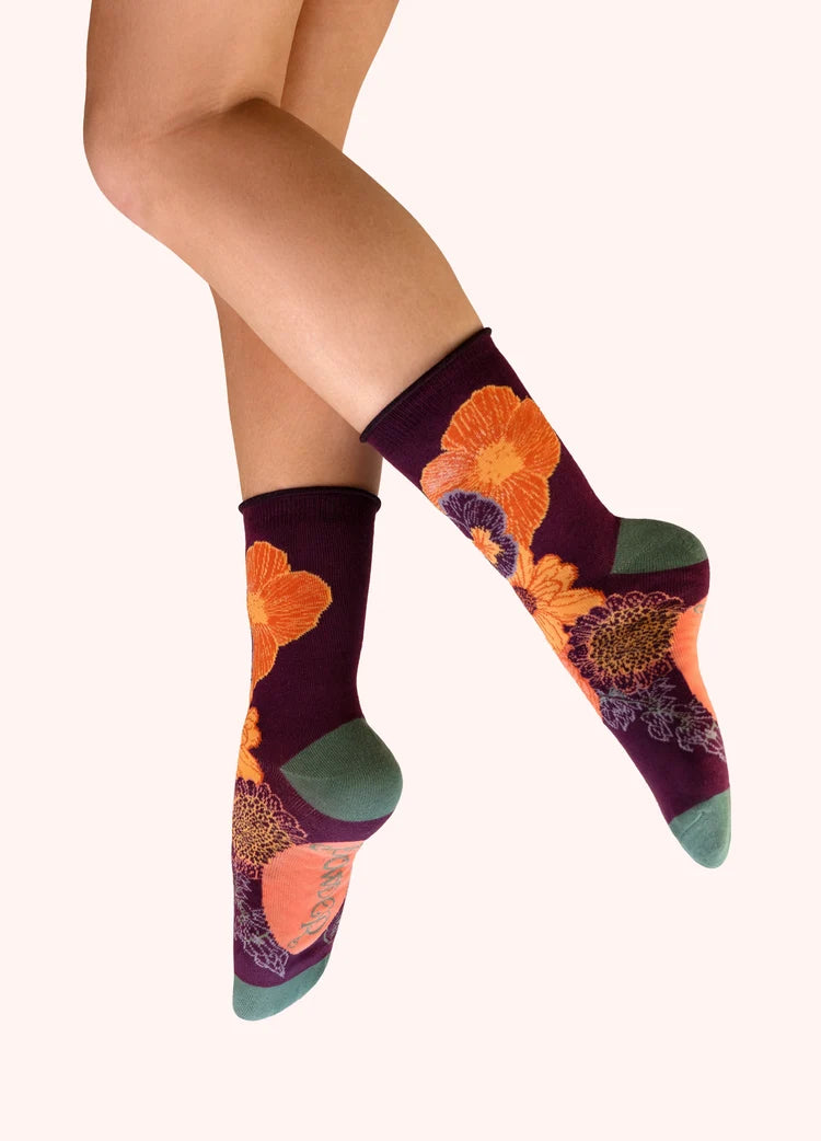 Powder Beautiful Bouquet Ankle Socks